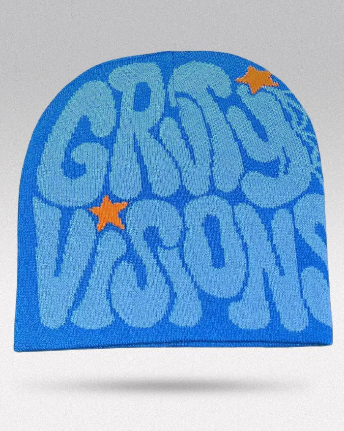 Graphic Beanie Y2K ’Kraken’ - Blue