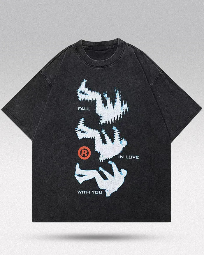Graphic tee men y2k ’Fallin’ - Oversized S