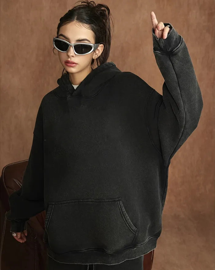 Heavyweight acid wash hoodie ’Plasma’