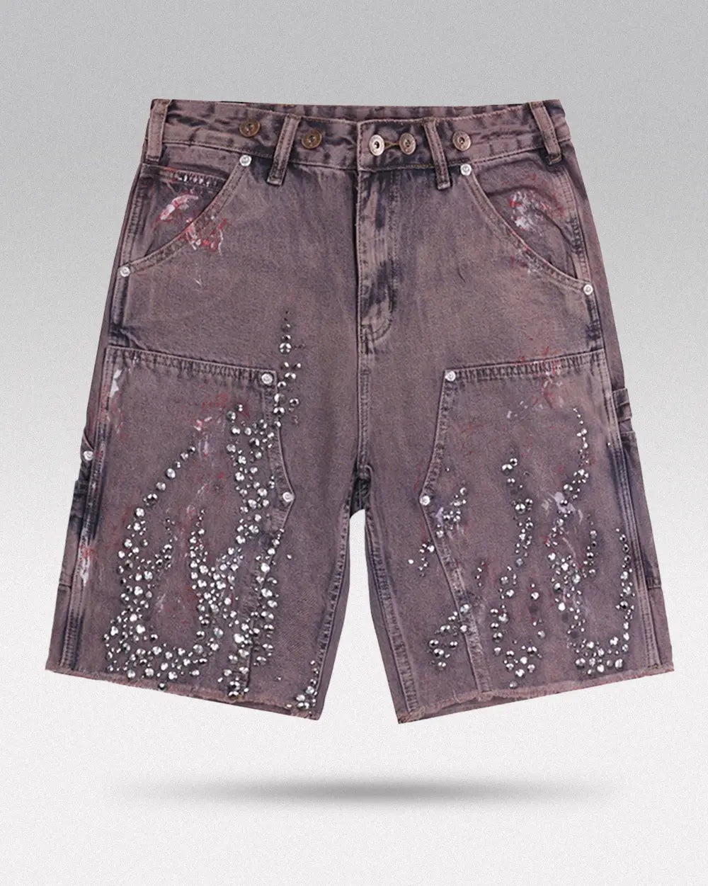 Jorts Rhinestone ’Shard’ - Red / XXXL