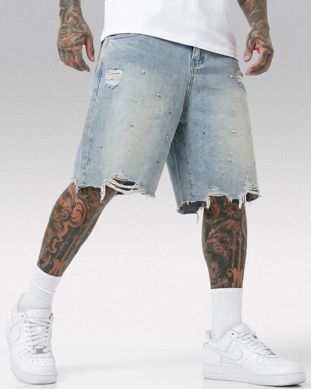 Jorts Rhinestones ’Aeris’ - blue / S