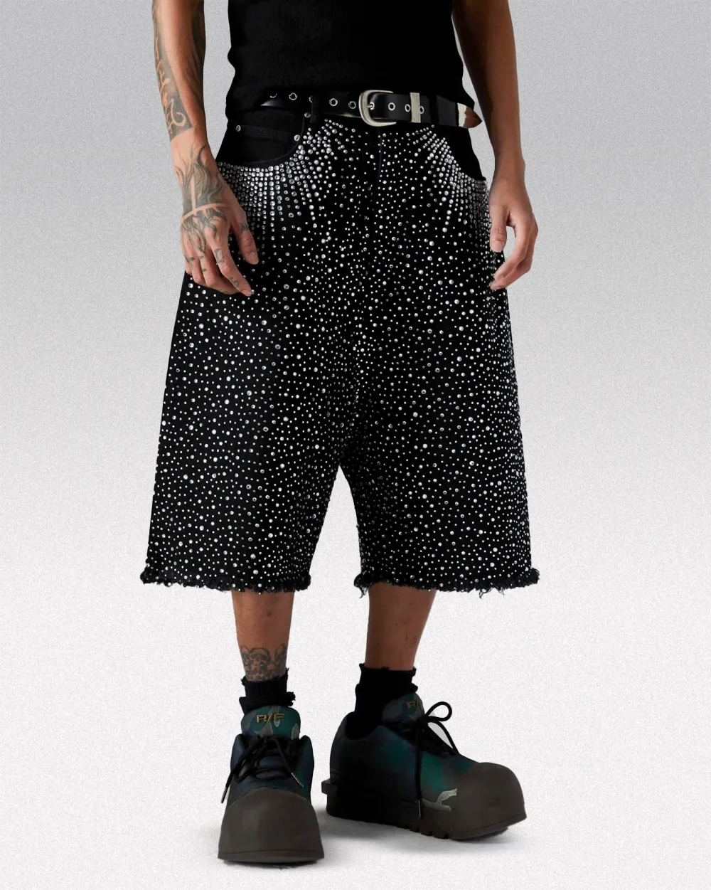 Jorts with rhinestones ’Darkstar’