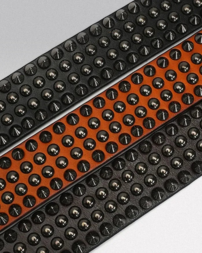 Leather studded belt ’Monarch’