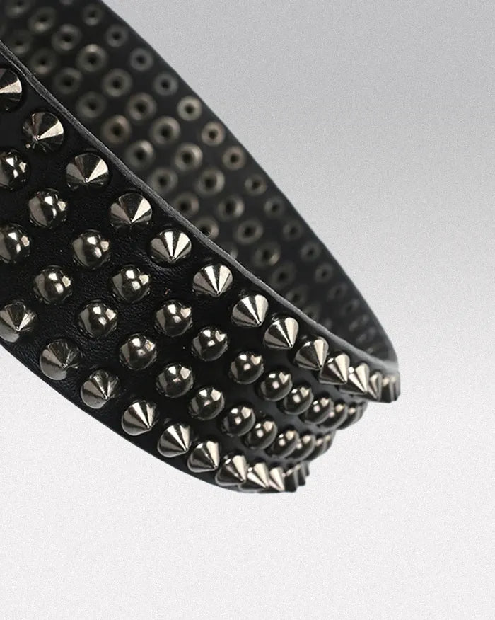 Leather studded belt ’Monarch’