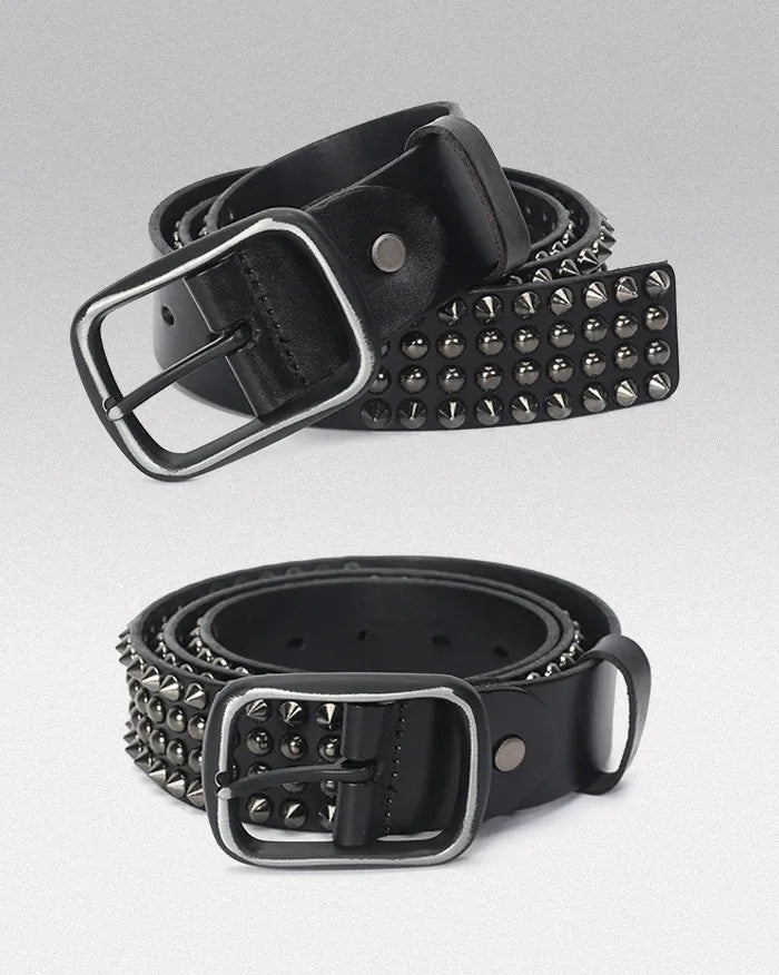 Leather studded belt ’Monarch’