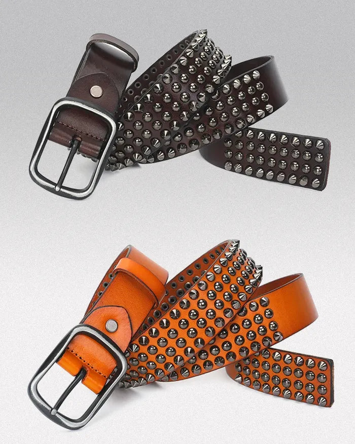 Leather studded belt ’Monarch’