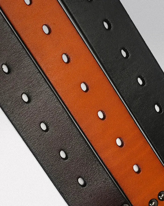 Leather studded belt ’Monarch’
