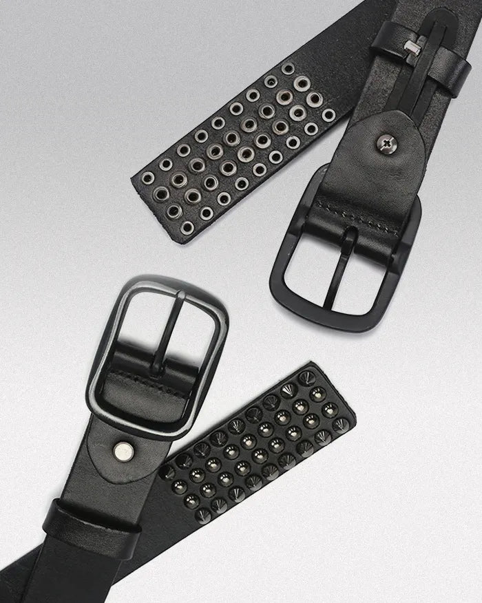 Leather studded belt ’Monarch’