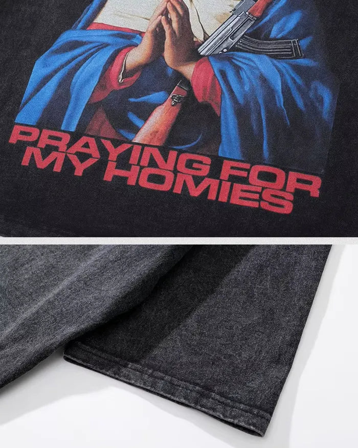 Men oversized t-shirt ’Praying’