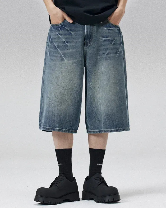 Men’s jorts baggy y2k ’Cryowave’ Vintage Blue / S (W27 28)