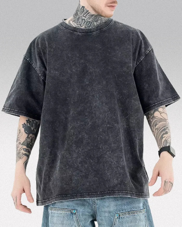 Men’s retro casual short sleeve t-shirt ’Coda’ - Black / S