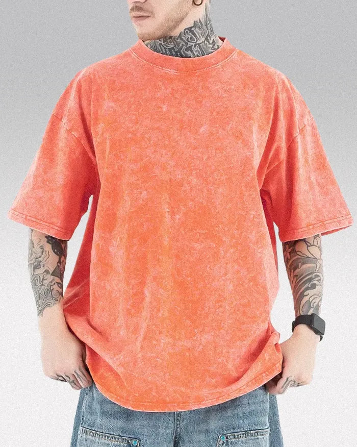 Men’s retro casual short sleeve t-shirt ’Coda’ - Orange / S