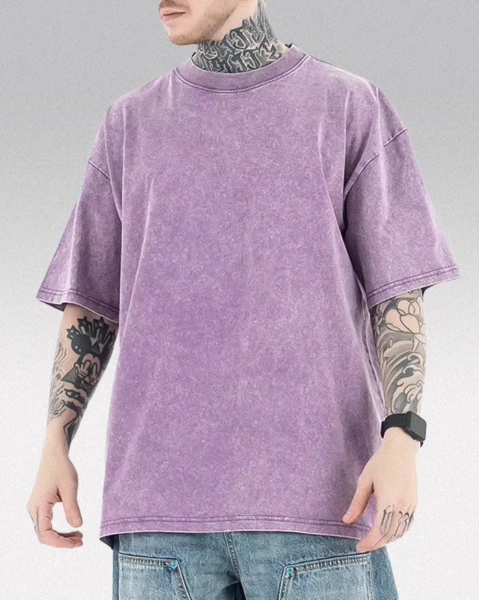 Men’s retro casual short sleeve t-shirt ’Coda’ - Purple / S