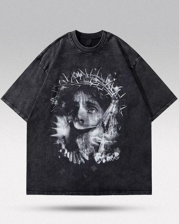Men’s retro oversized t-shirt ’Faith’ - Oversize M