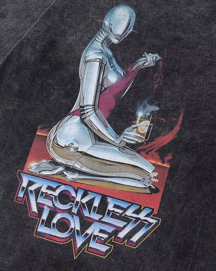 Oversized Cyber y2k t-shirt ’Reckless’