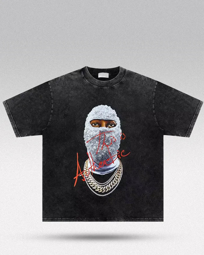 Oversized Streetwear tee ’Tempest’ - Washed Black / S