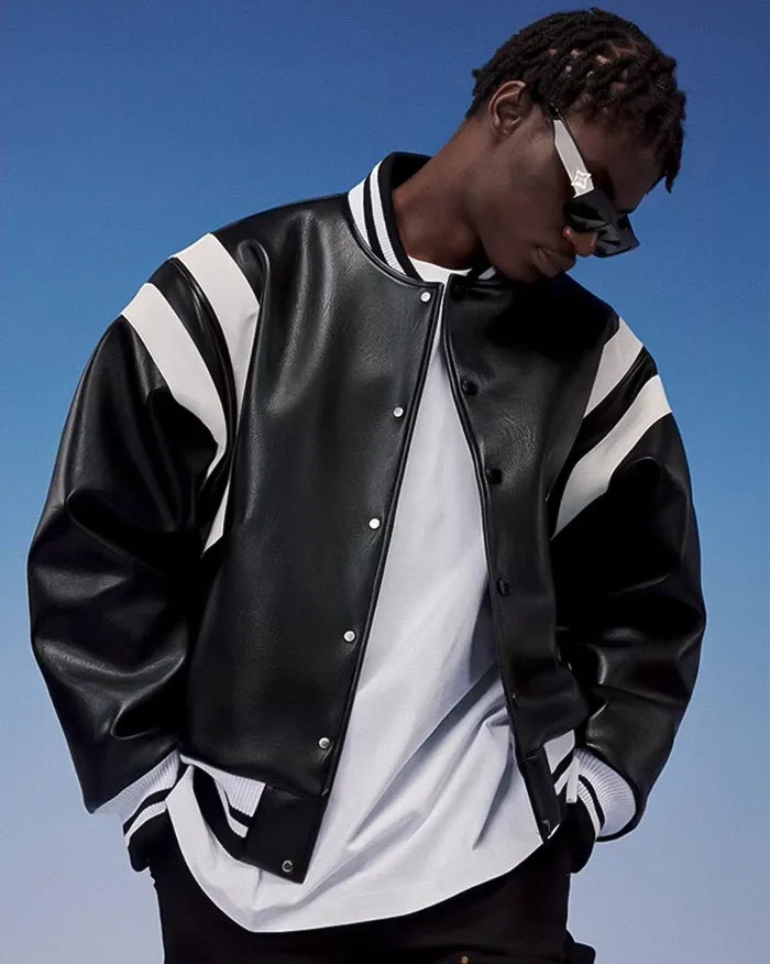 Pu Leather Bomber Jacket ’Horizon’