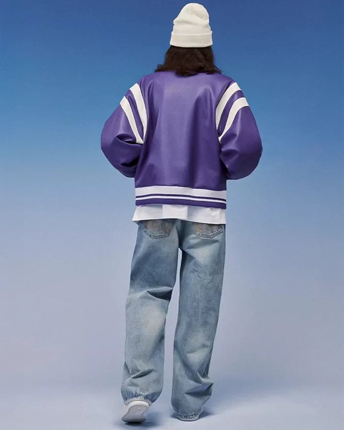 Pu Leather Bomber Jacket ’Horizon’