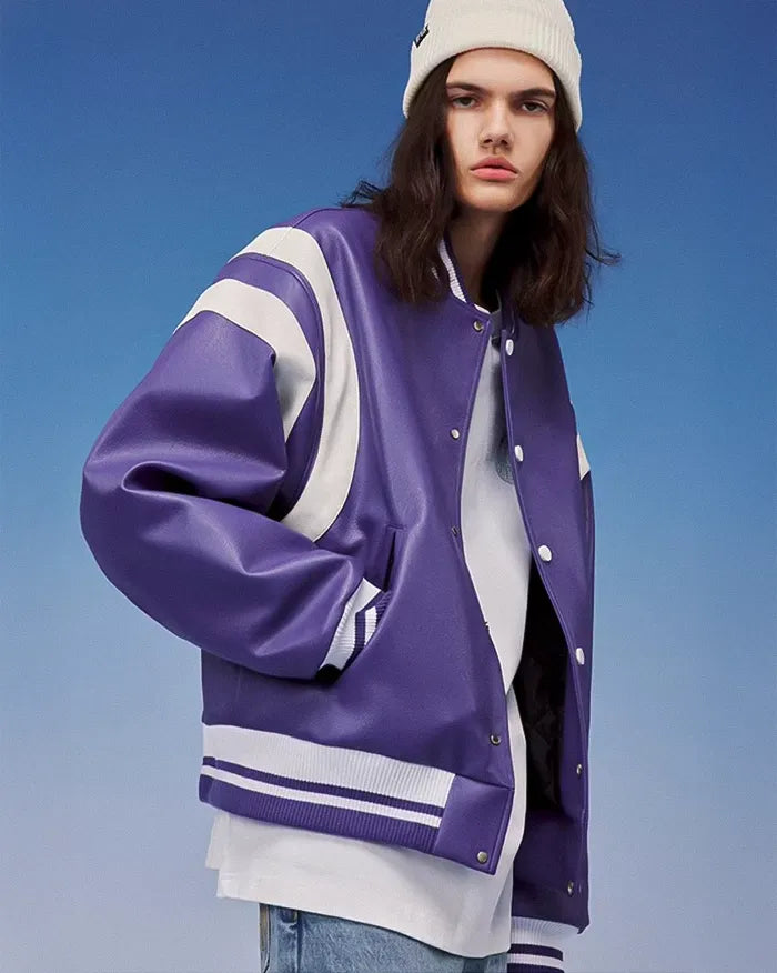Pu Leather Bomber Jacket ’Horizon’