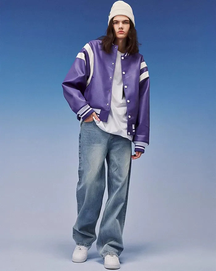Pu Leather Bomber Jacket ’Horizon’