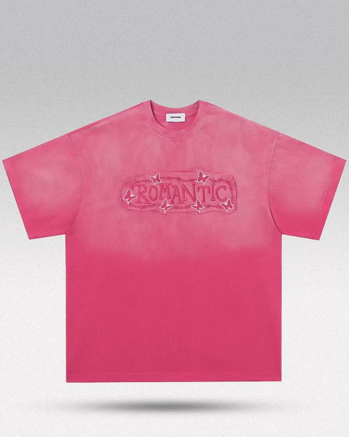 Retro vintage t-shirt ’Romantic’ - Pink / XL