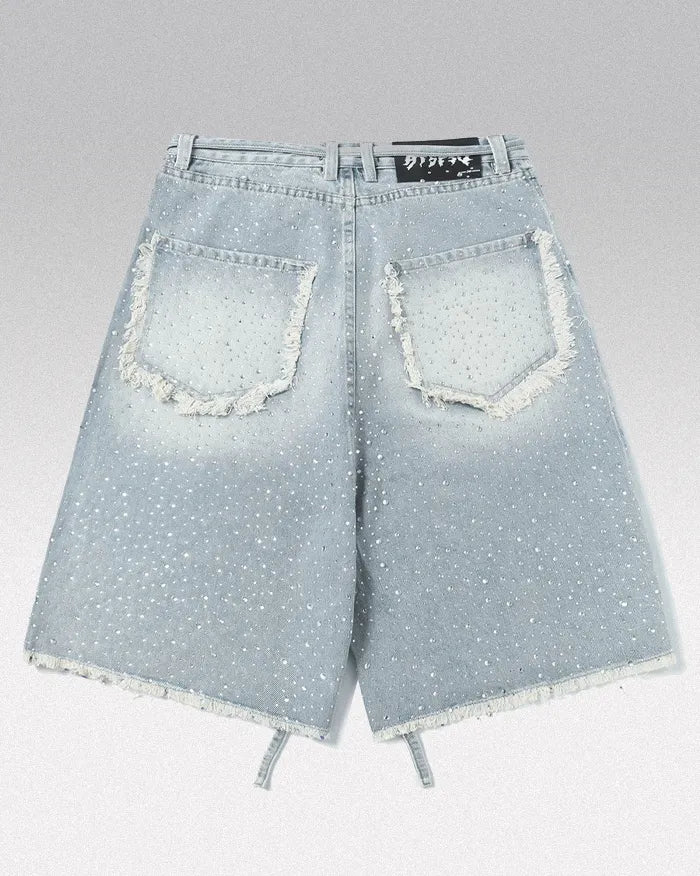 Rhinestone jorts ’Glitchwave’