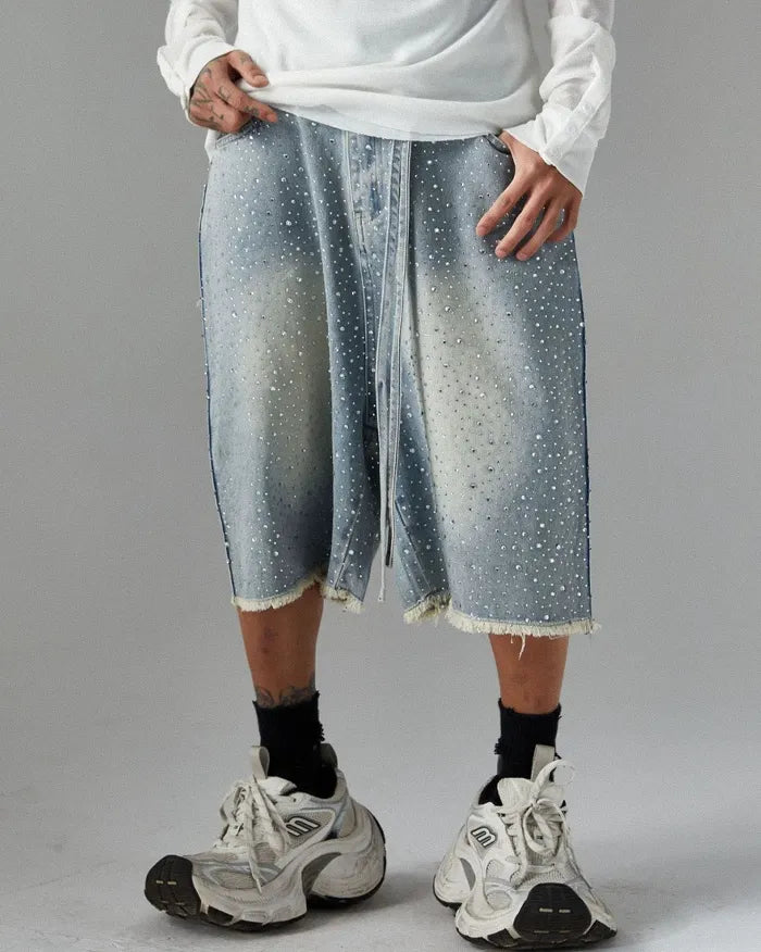 Rhinestone jorts ’Glitchwave’