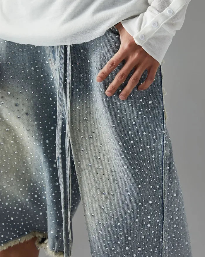 Rhinestone jorts ’Glitchwave’