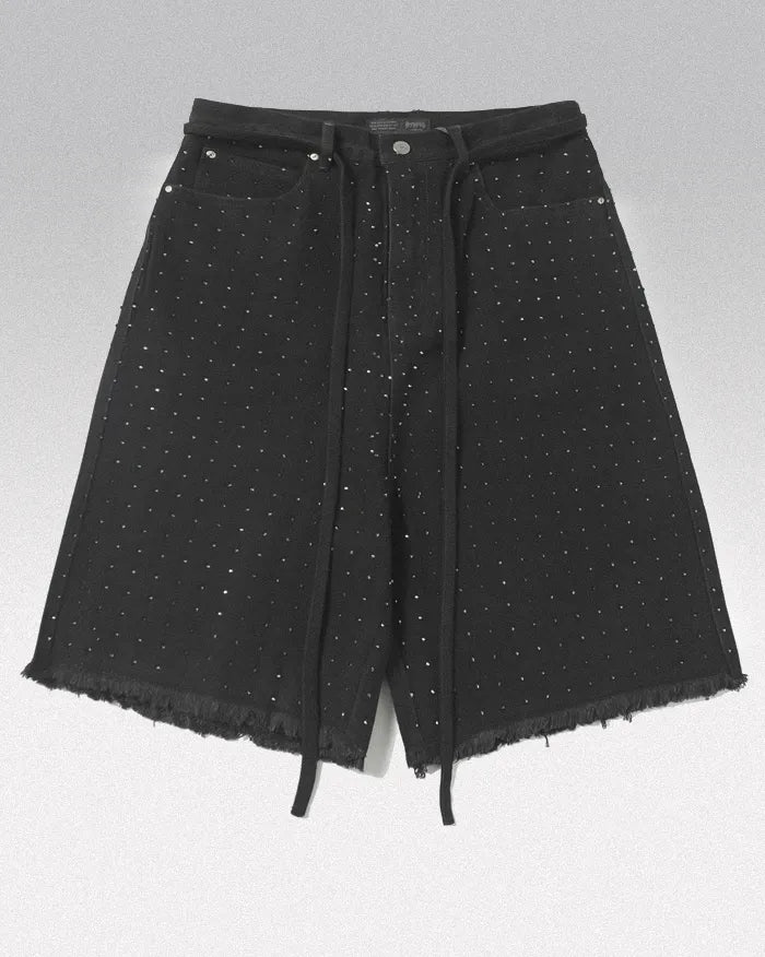 Rhinestone jorts ’Glitchwave’ - black / S