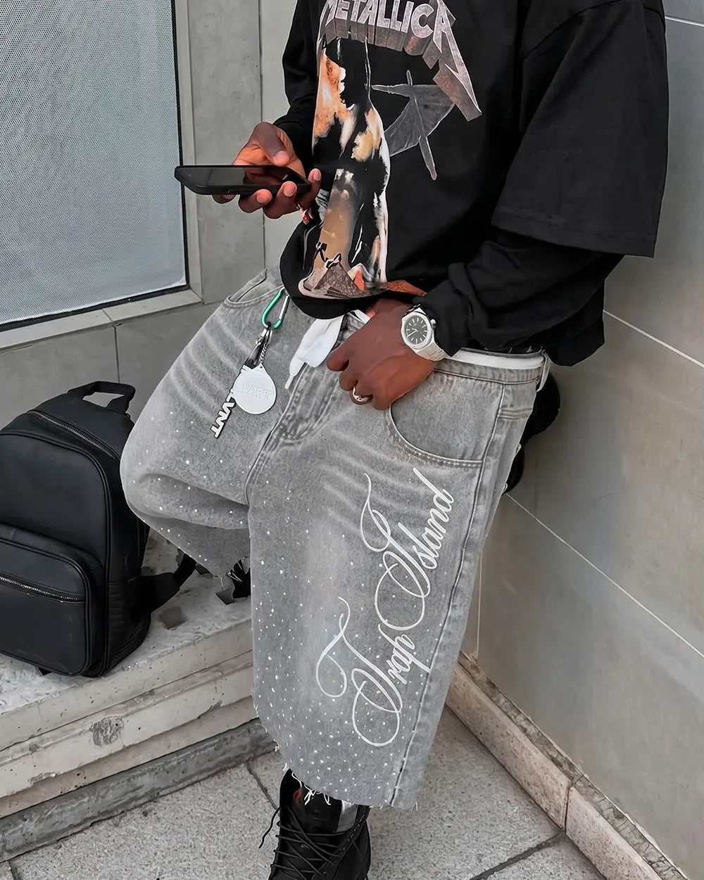 Rhinestone Jorts Men ’Draco’