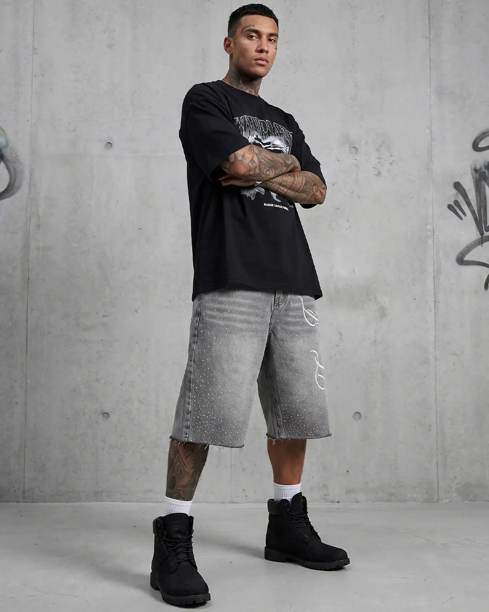 Rhinestone Jorts Men ’Draco’