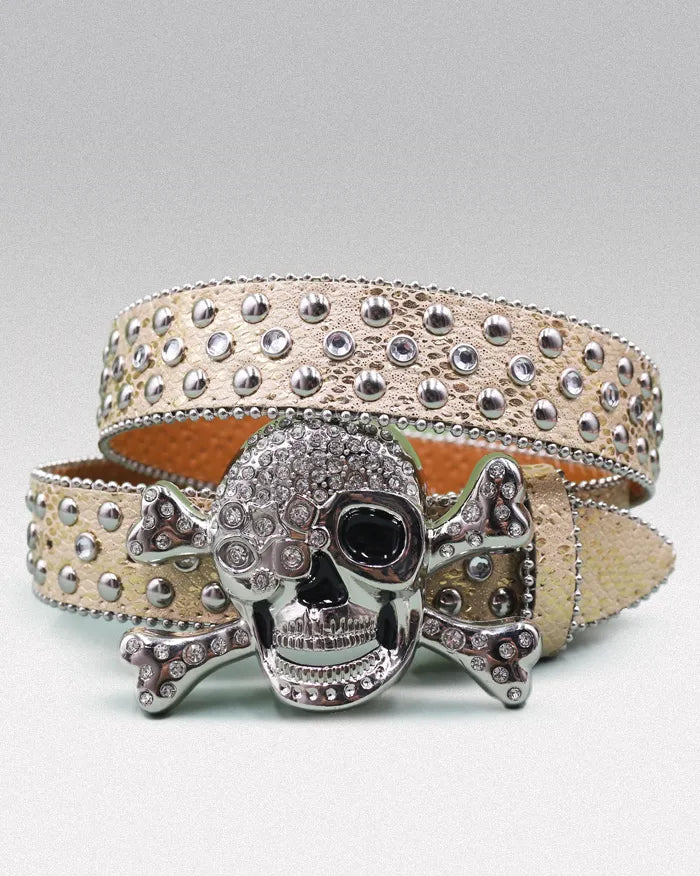 Rhinestone studded belt ’Nebulite’ - Gold / 105cm / 41inches
