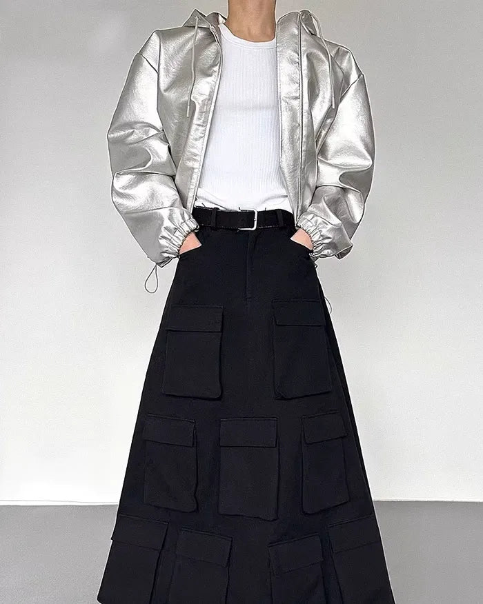 Silver faux leather jacket ’Ozone’