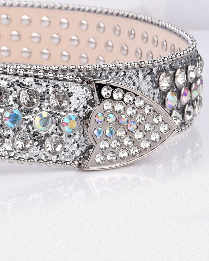 Silver Rhinestone Belt ’Dash’