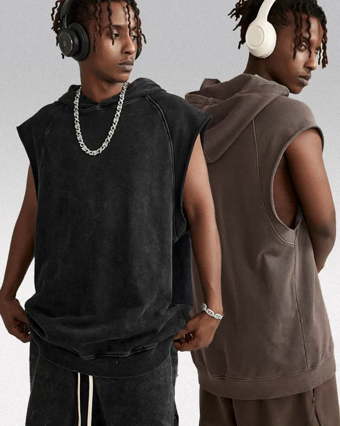 Sleeveless hoodie ’Lazuli’