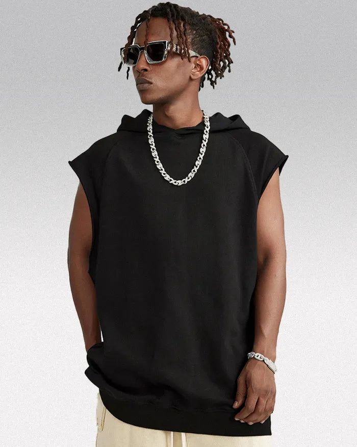 Sleeveless hoodie ’Lazuli’ - Black / M