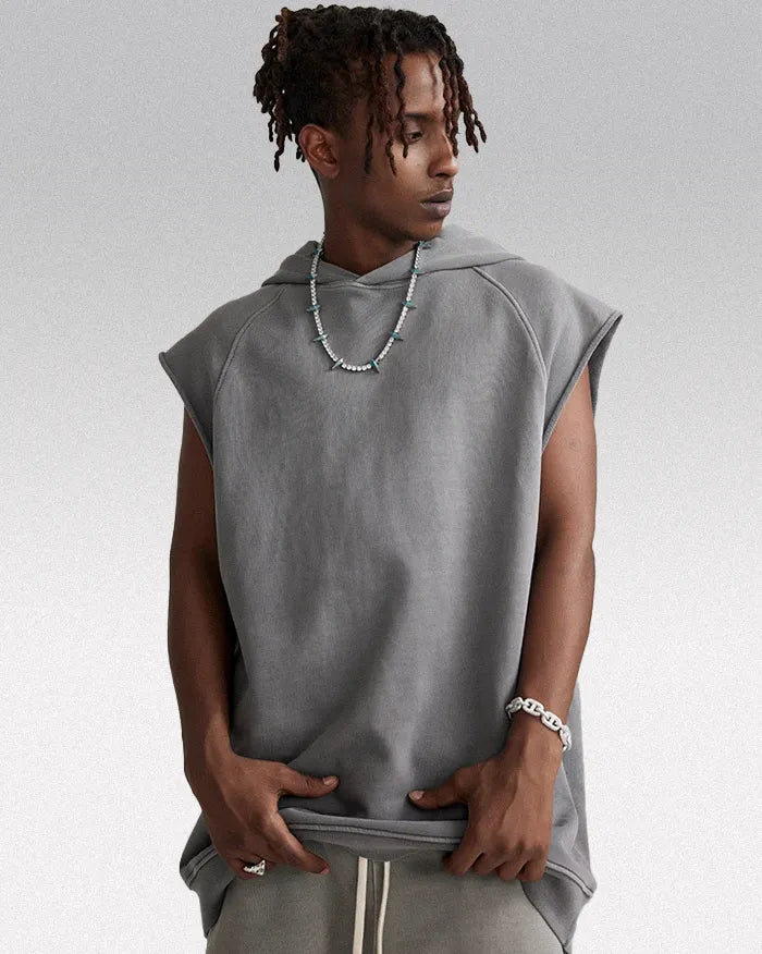 Sleeveless hoodie ’Lazuli’ - Gray / M