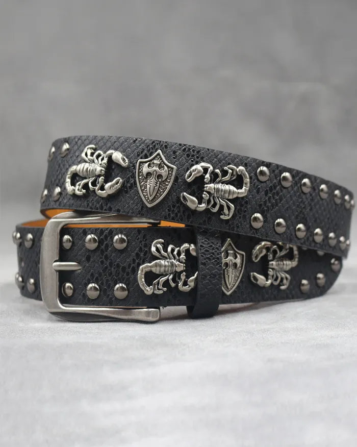 Studded belt ’Scorpio’ - Black / 105cm / 41inches