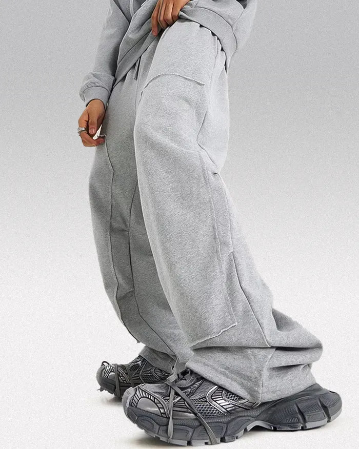 Sweatpants y2k ’Flare’ - Flower Grey / S