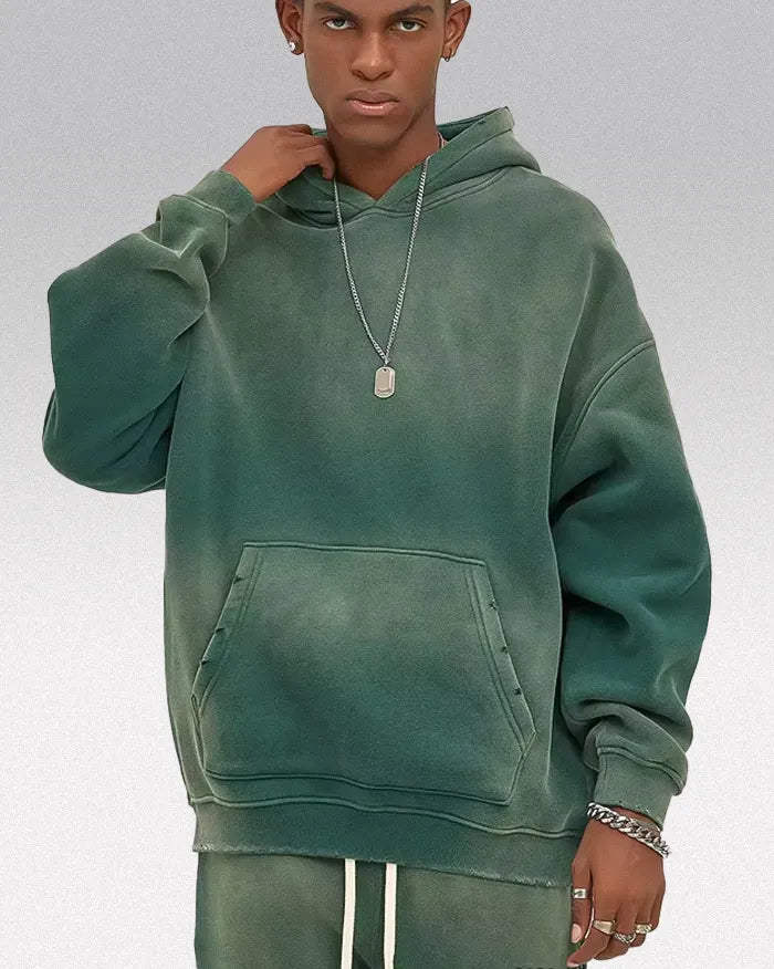Tie dye hoodie ’Solarion’ - green / S