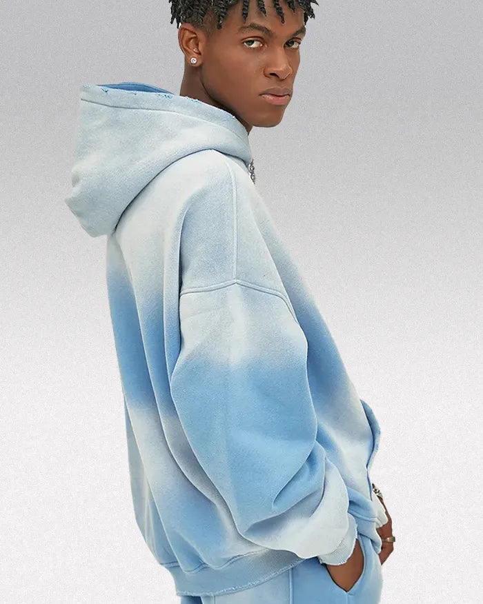 Tie dye hoodie ’Solarion’ - Sky blue / S