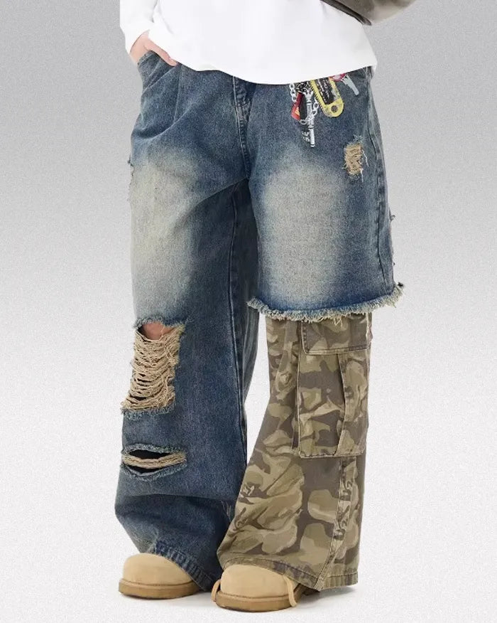 Vintage patchwork jeans ’Lynxwave’