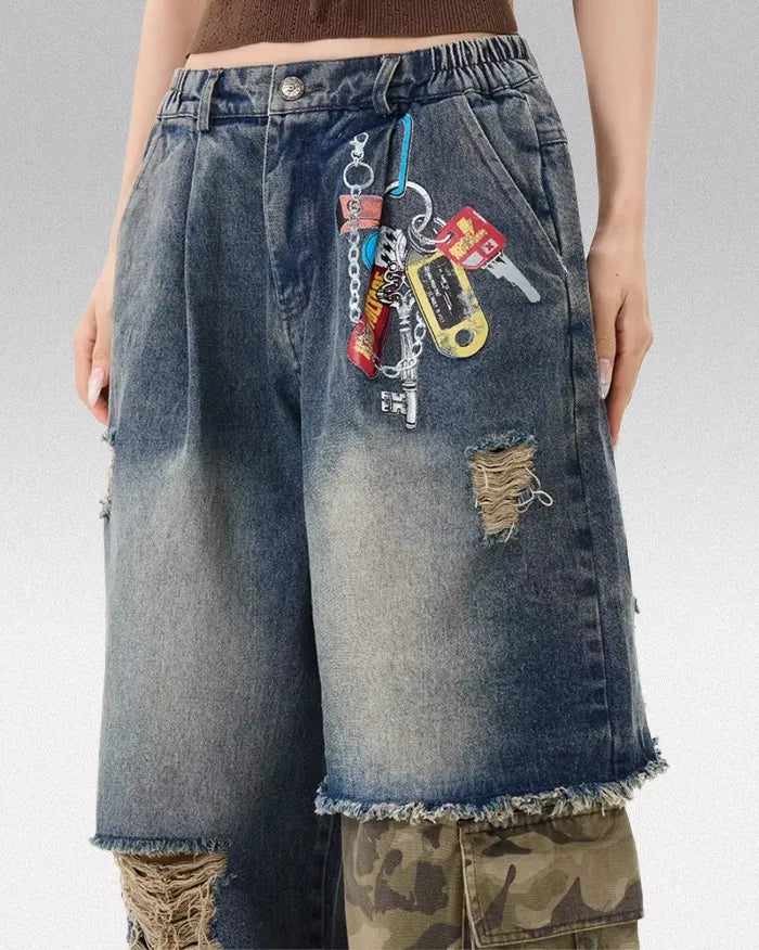 Vintage patchwork jeans ’Lynxwave’