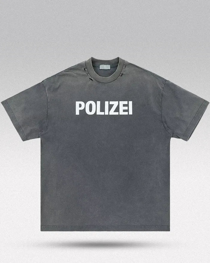 Vintage Tee ’Polizei’ Gray / M