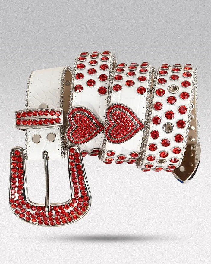 White rhinestone belt ’Lynx’