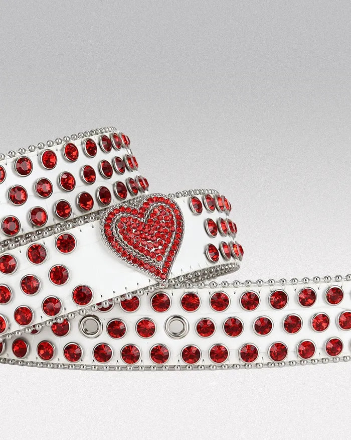 White rhinestone belt ’Lynx’