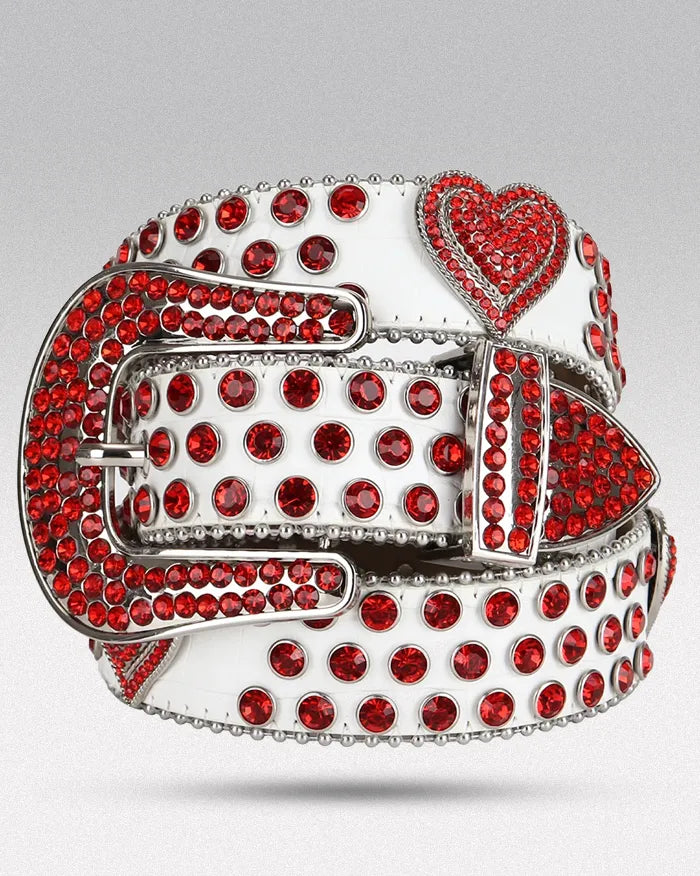 White rhinestone belt ’Lynx’