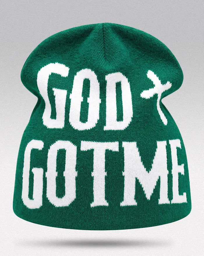 Y2K Beanie Hat ’GGM’ - Green / One Size