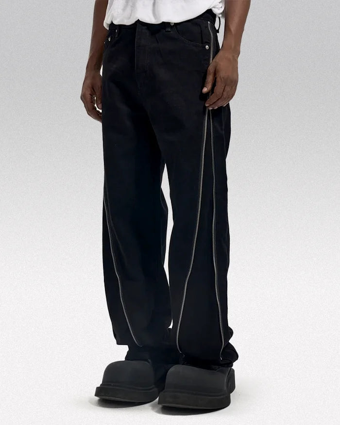 Y2k black jeans men ’Eclipse’
