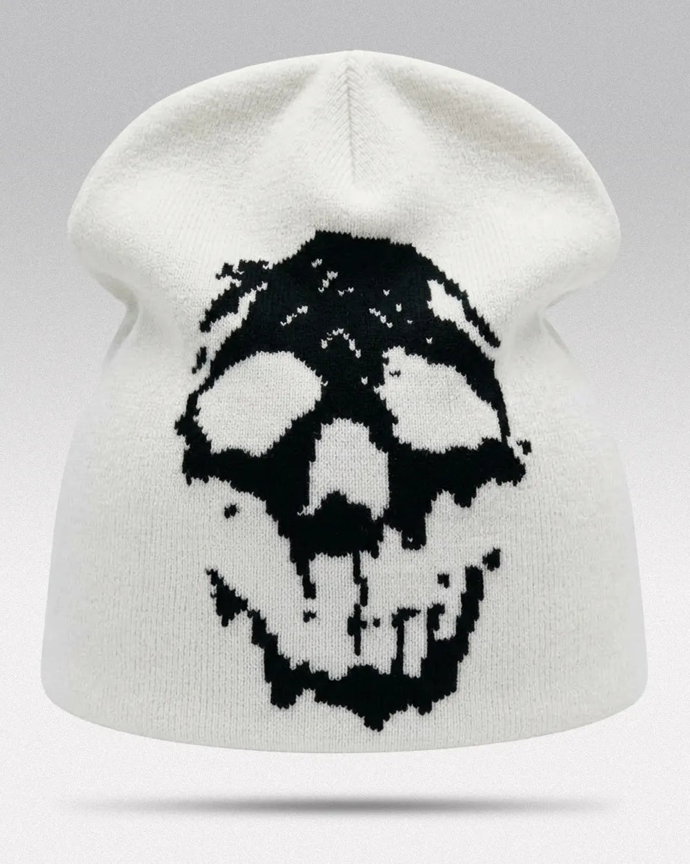 Y2K Skull Beanie - White
